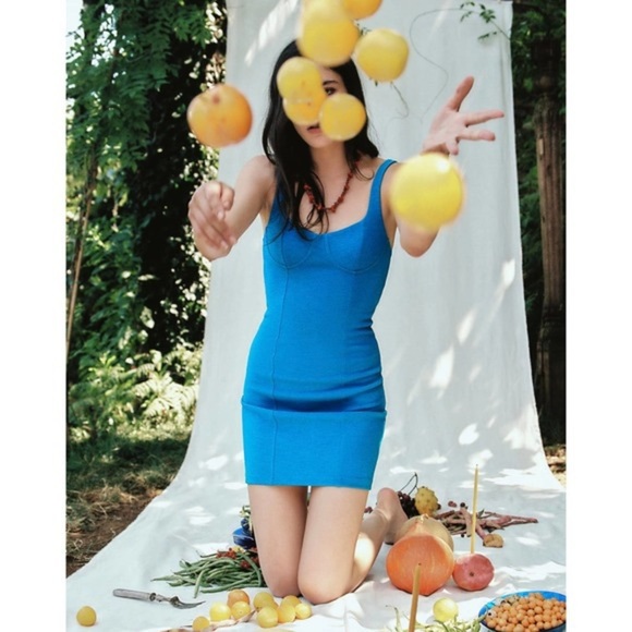 BLUE ZARA DRESS LARGE NWT - Picture 3 of 12